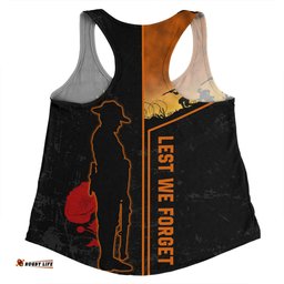 Australia Anzac Day Women Racerback Singlet - Anzac Day Lest We Forget Poppy Women Racerback Singlet