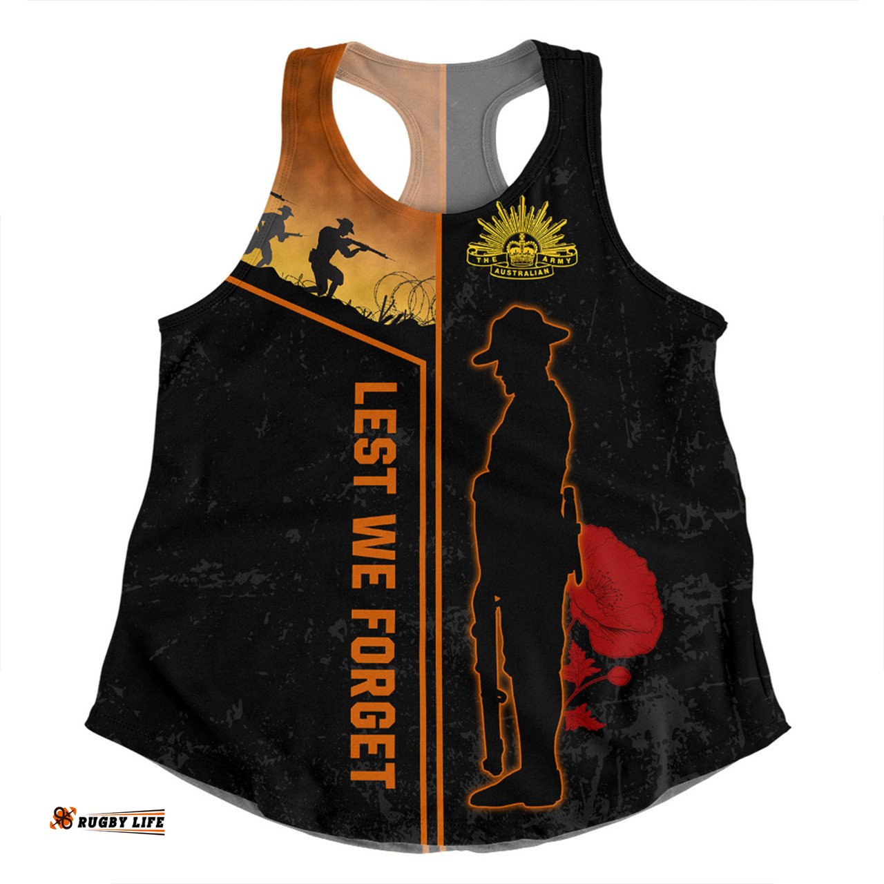 Australia Anzac Day Women Racerback Singlet - Anzac Day Lest We Forget Poppy Women Racerback Singlet