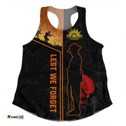 Australia Anzac Day Women Racerback Singlet - Anzac Day Lest We Forget Poppy Women Racerback Singlet