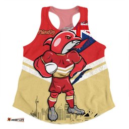 Redcliffe Dolphins Women Racerback Singlet Custom For Die Hard Fan Australia Flag Scratch Style