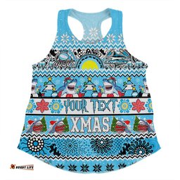 Cronulla-Sutherland Sharks Christmas Aboriginal Custom Women Racerback Singlet - Indigenous Knitted Ugly Xmas Style Women Racerback Singlet