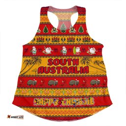 South Australia Christmas Custom Women Racerback Singlet - Happy Chrissie Ugly Style Women Racerback Singlet