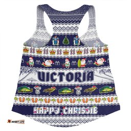 Victoria Christmas Custom Women Racerback Singlet - Happy Chrissie Ugly Style Women Racerback Singlet