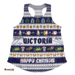 Victoria Christmas Custom Women Racerback Singlet - Happy Chrissie Ugly Style Women Racerback Singlet