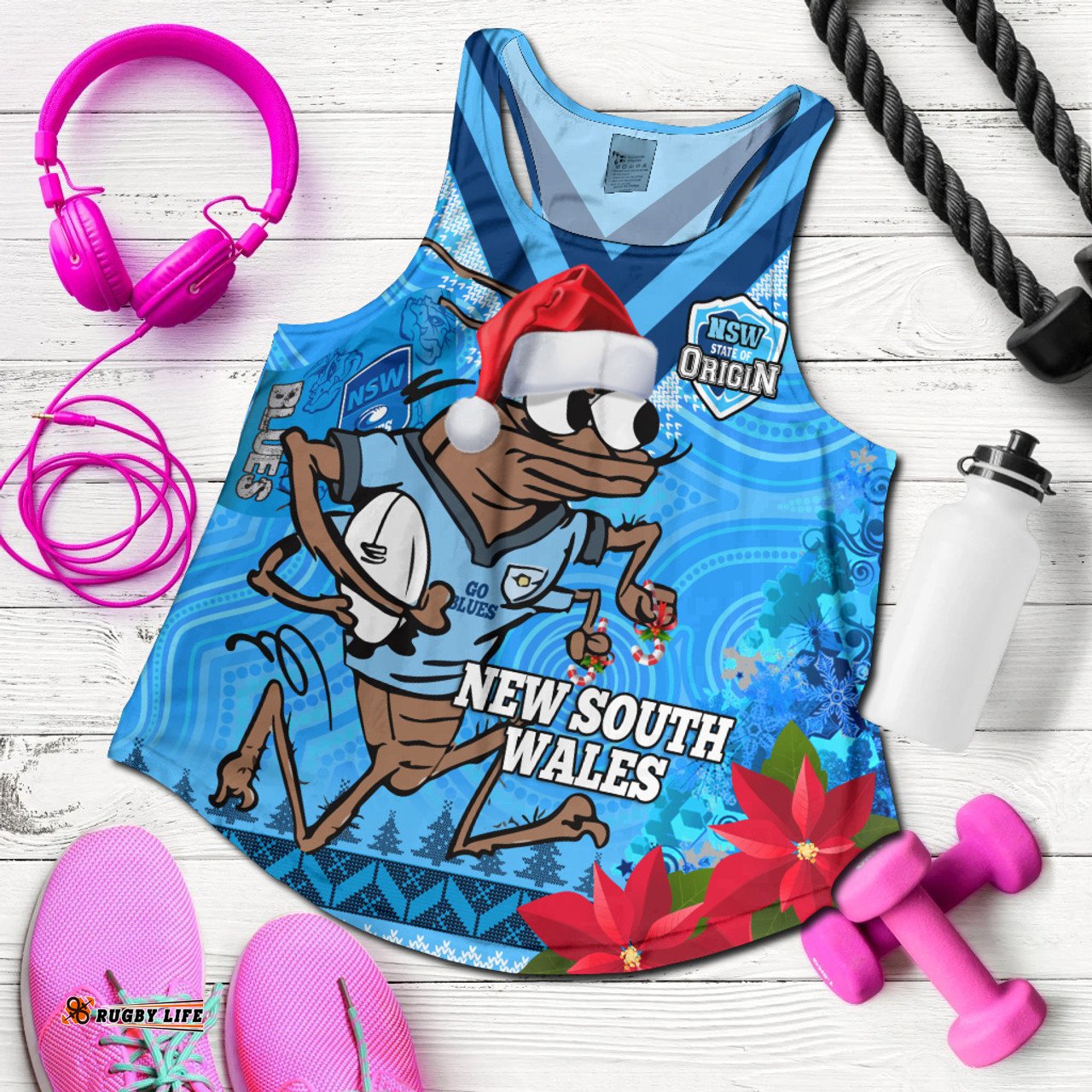Cockroaches  Women Racerback Tank - Custom Aboriginal Inspired Christmas Vibes