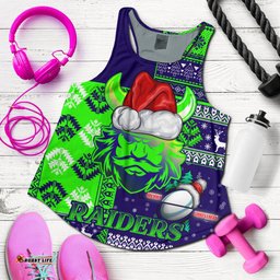 Canberra Raiders Women Racerback Tank - Christmas Snowflakes New Zealand Warriors Mascot Women Racerback Tank