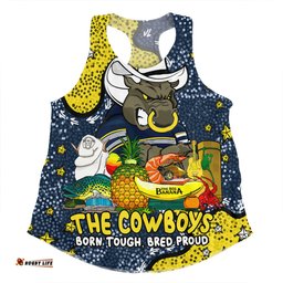 North Queensland Cowboys Custom Women Racerback Singlet - Australian Big Things Women Racerback Singlet