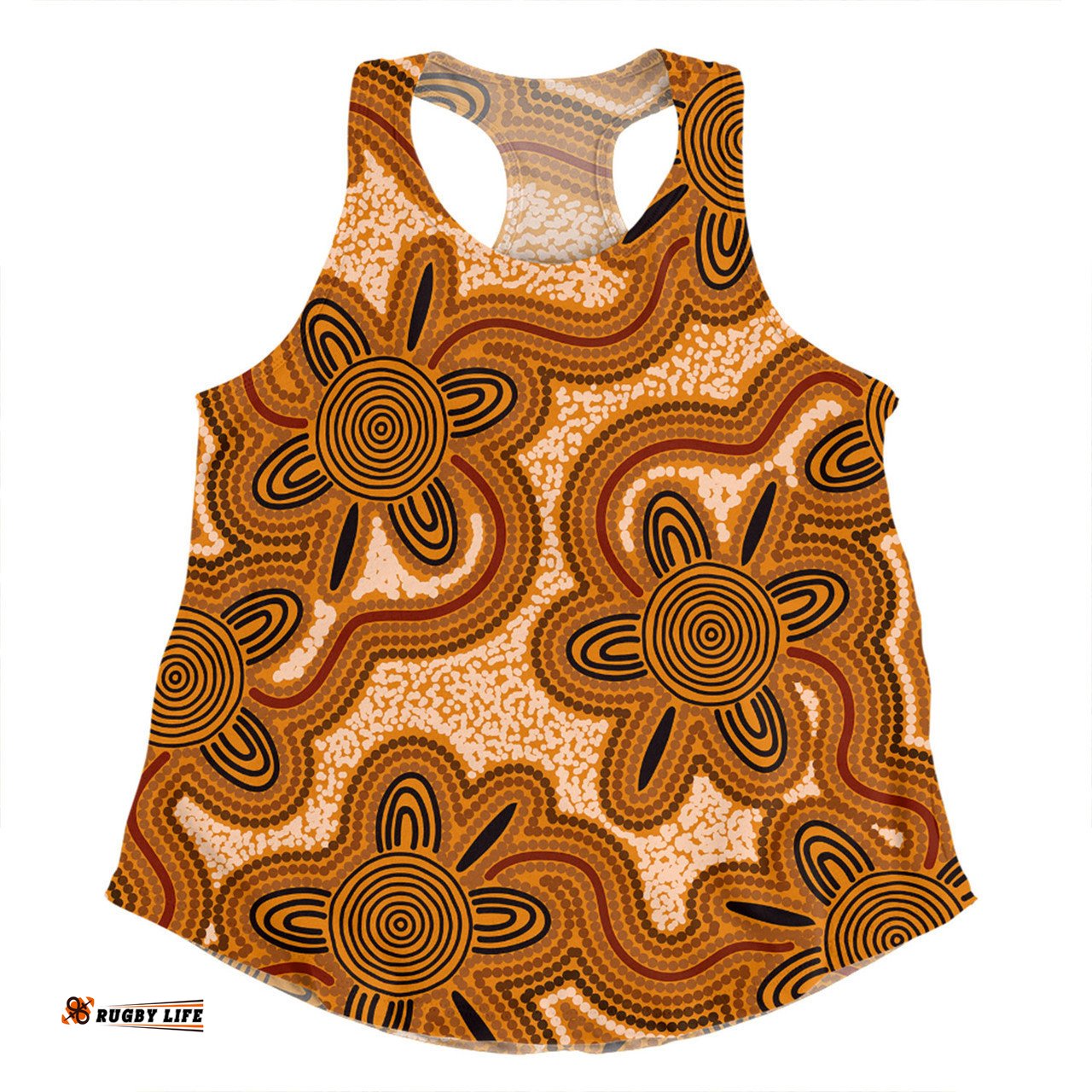 Australia Aboriginal Women Racerback Singlet - Aboriginal Art Background Connection Concept Women Racerback Singlet