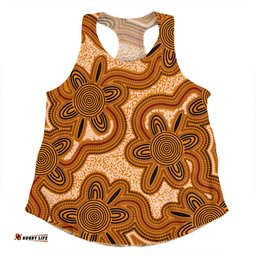 Australia Aboriginal Women Racerback Singlet - Aboriginal Art Background Connection Concept Women Racerback Singlet