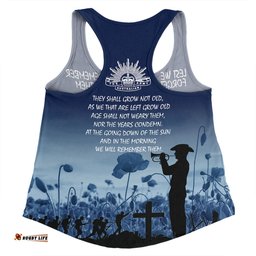 Australia Anzac Day Women Racerback Singlet - Lest We Forget Blue Women Racerback Singlet