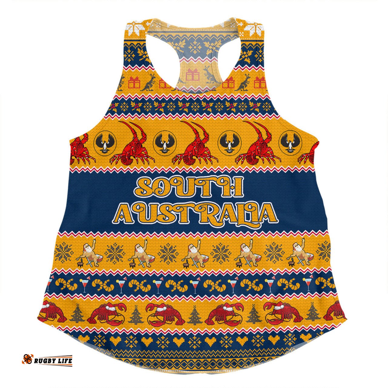 South Australia Big Things Christmas Custom Women Racerback Singlet - The Big Lobster Women Racerback Singlet
