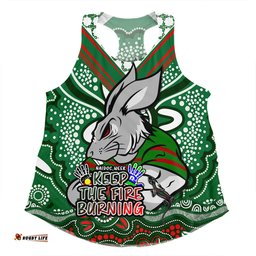 South Sydney Rabbitohs Women Racerback Singlet Aboriginal Inspired Naidoc Week Custom For Die Hard Fan Supporters