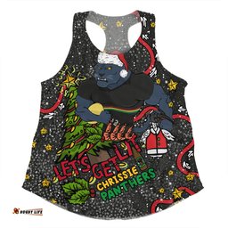 Penrith Panthers Christmas Custom Women Racerback Singlet - Let's Get Lit Chrisse Pressie Women Racerback Singlet