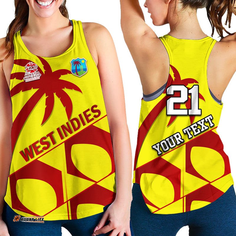 Custom Personalised West Indies Windies Cricket Men's T20 World Cup Women Racerback Tank
