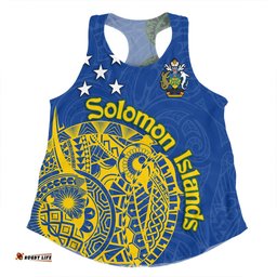 Australia  South Sea Islanders Women Racerback Singlet - Proud To Be Solomon Islander In Polynesian Pattern Inspired Women Racerback Singlet