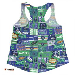 Canberra Raiders Women Racerback Singlet - Team Of Us Die Hard Fan Supporters Comic Style Women Racerback Singlet