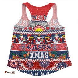 Sydney Roosters Christmas Aboriginal Custom Women Racerback Singlet - Indigenous Knitted Ugly Xmas Style Women Racerback Singlet