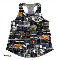 Penrith Panthers Women Racerback Singlet - Team Of Us Die Hard Fan Supporters Comic Style Women Racerback Singlet
