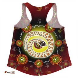Australia Aboriginal Custom Women Racerback Singlet - The Rainbow Serpent Dreaming Spirit Art Women Racerback Singlet