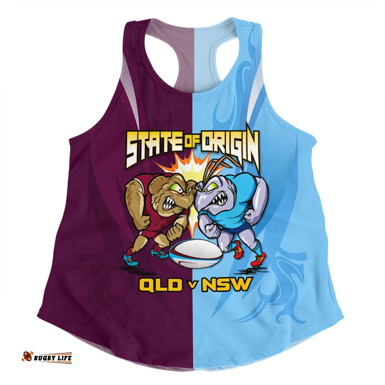 Queensland Maroons Women Racerback Singlet Custom State Of Origin 2024 Tough Fan Rugby For Life QLD vs NSW
