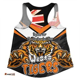 Wests Tigers Women Racerback Singlet - Happy Australia Day We Are One And Free