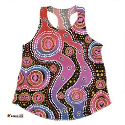 Australia Aboriginal Women Racerback Singlet - Aboriginal Background Featuring Dot Design Women Racerback Singlet