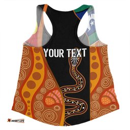 Australia Aboriginal Custom Women Racerback Singlet - Indigenous Rainbow Serpent Inspired Women Racerback Singlet