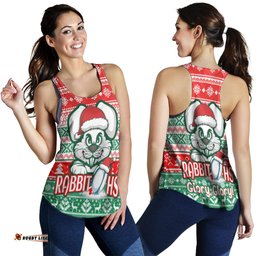 South Sydney Rabbitohs Women Racerback Tank - Rabbitohs Glory, Glory! Knitted Christmas Women Racerback Tank