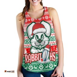 South Sydney Rabbitohs Women Racerback Tank - Rabbitohs Glory, Glory! Knitted Christmas Women Racerback Tank