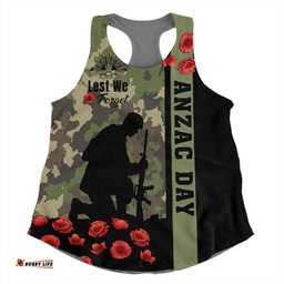 Australia Women Racerback Singlet Lest We Forget Military Camouflage Simple Style