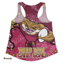 Queensland Cane Toads Custom Women Racerback Singlet - Team With Dot And Star Patterns For Tough Fan Women Racerback Singlet