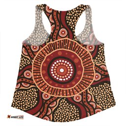 Australia Aboriginal Women Racerback Singlet - Brown Aboriginal Style Dot Painting Women Racerback Singlet