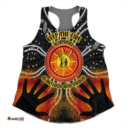 Australia Women Racerback Singlet Naidoc Week Aboriginal Pattern Hand Symbols