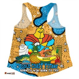Gold Coast Titans Custom Women Racerback Singlet - Australian Big Things Women Racerback Singlet