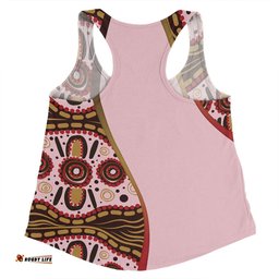 Australia Aboriginal Custom Women Racerback Singlet - Aboriginal Inspired With Pink Background Women Racerback Singlet