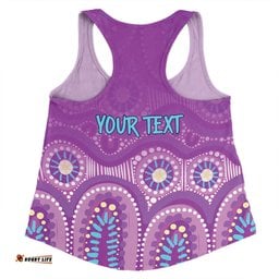 Australia Aboriginal Custom Women Racerback Singlet - Purple Aboriginal Dot Women Racerback Singlet