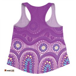 Australia Aboriginal Custom Women Racerback Singlet - Purple Aboriginal Dot Women Racerback Singlet