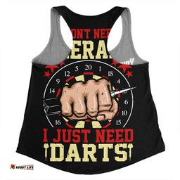 Australia Sport Darts Custom Women Racerback Singlet - Darts Sport Custom I Just Need Darts Women Racerback Singlet