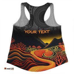 Australia Aboriginal Custom Women Racerback Singlet - Rainbow Serpent Dreamtime Land Art Inspired Women Racerback Singlet