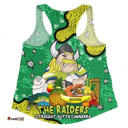 Canberra Raiders Custom Women Racerback Singlet - Australian Big Things Women Racerback Singlet