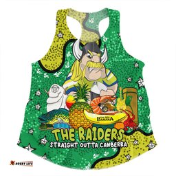 Canberra Raiders Custom Women Racerback Singlet - Australian Big Things Women Racerback Singlet