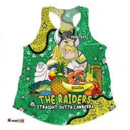 Canberra Raiders Custom Women Racerback Singlet - Australian Big Things Women Racerback Singlet