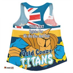 Gold Coast Titans Women Racerback Singlet - Happy Australia Day We Are One And Free
