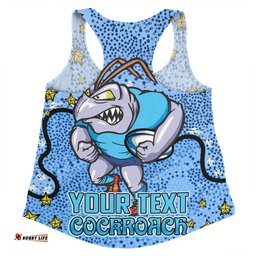 New South Wales Cockroaches Custom Women Racerback Singlet - Team With Dot And Star Patterns For Tough Fan Women Racerback Singlet