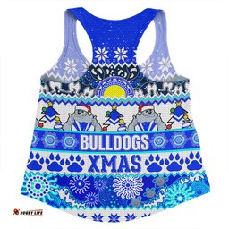 Canterbury-Bankstown Bulldogs Christmas Aboriginal Custom Women Racerback Singlet - Indigenous Knitted Ugly Xmas Style Women Racerback Singlet