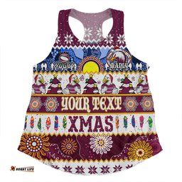 Manly Warringah Sea Eagles Christmas Aboriginal Custom Women Racerback Singlet - Indigenous Knitted Ugly Xmas Style Women Racerback Singlet