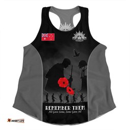 Australia Women Racerback Singlet - Anzac Day Australian Red Ensign Remember Them