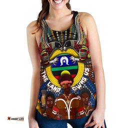 Australia The Land Owns Us Women Racerback Tank