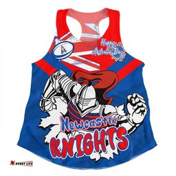 Newcastle Knights Women Racerback Singlet - Happy Australia Day We Are One And Free