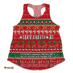 Australia Christmas Custom Women Racerback Singlet - Aussie Ugly Christmas Let's Get Lit Women Racerback Singlet